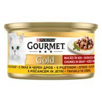 GOURMET® Gold Tavuk ve Ciğer Parçalı Soslu Yaş Kedi Maması