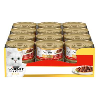 GOURMET® Gold  Sığır Eti Parçalı Soslu Yaş Kedi Maması