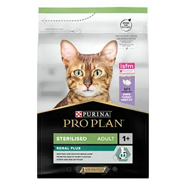 PRO PLAN® Sterilised® Kısırlaştırılmış Yetişkin Kediler için, Zengin Hindi Eti İçeriği